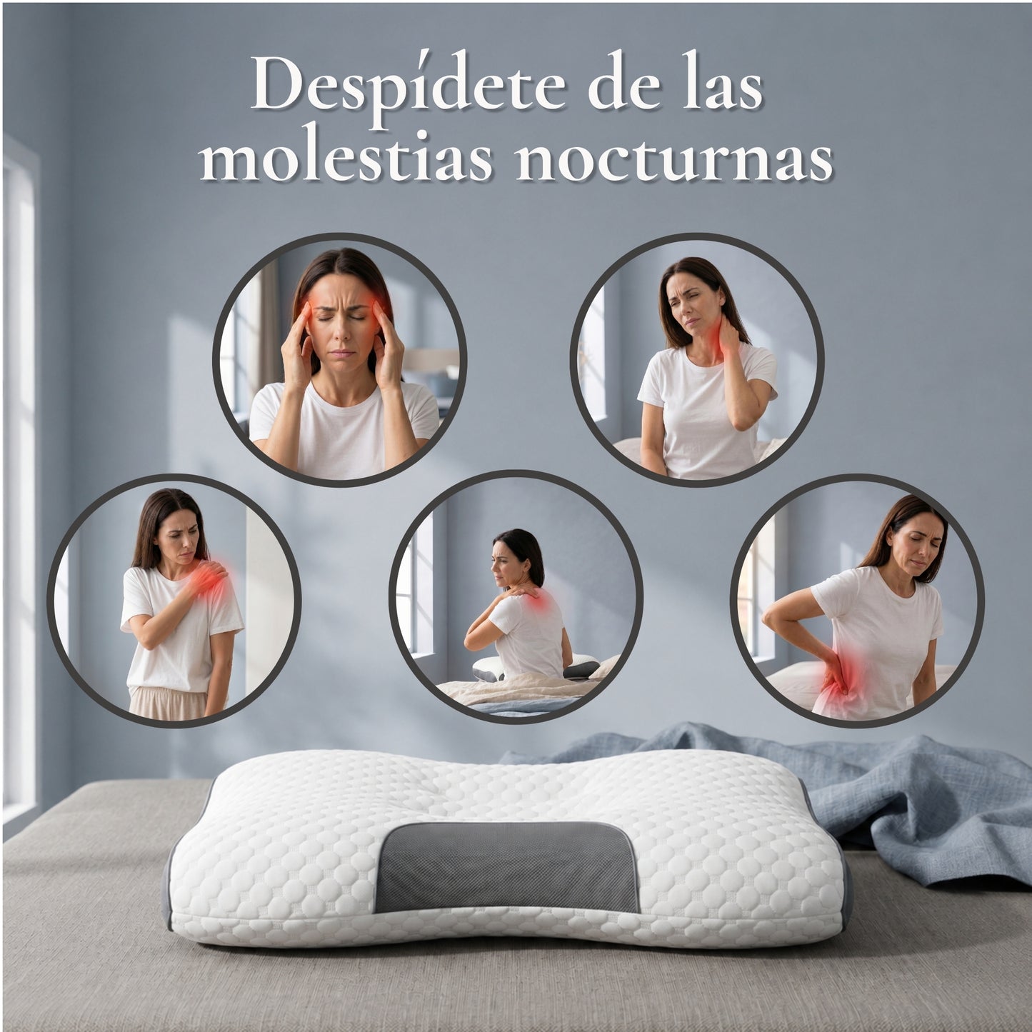 Almohada de punto ergonómica 3D - Soporte ideal para un descanso reparador