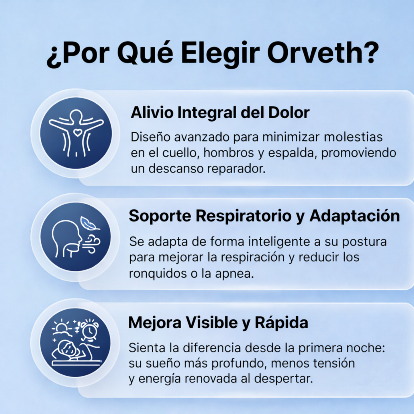 Almohada Ergonómica Orveth - Alinea Cuello y Columna Para Un Descanso Pleno Sin Dolor