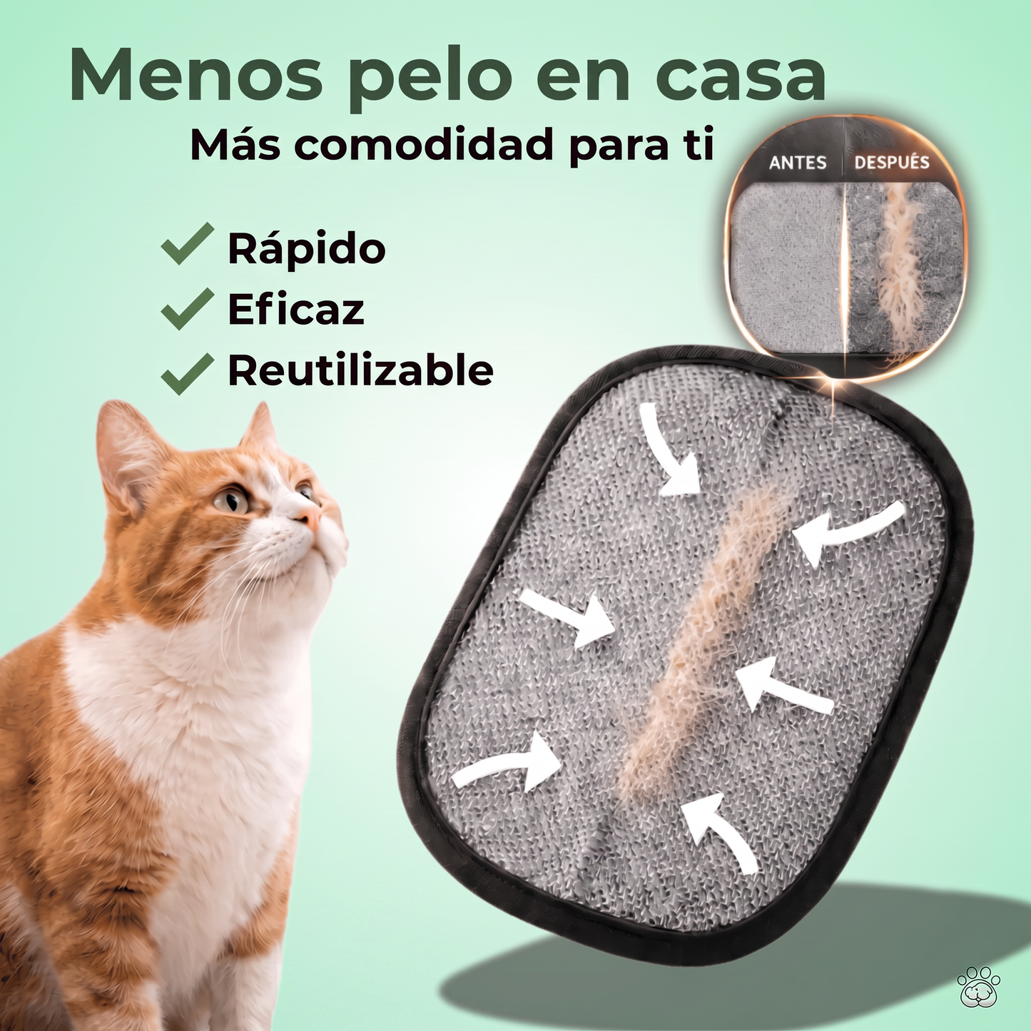 Manopla quita pelos mascota